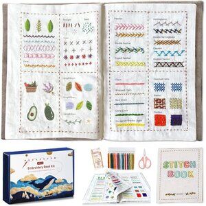 2026 Upgraded DIY Stitch Book Kit, Embroidery Stitch Book Kit, Comprehensive